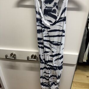 Black and White Striped Sleeveless Dress